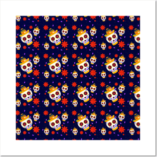 Sugar Skull Pattern Posters and Art